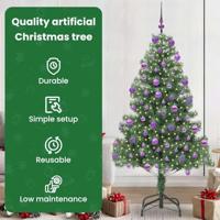VidaXL Kerstboom met 300 led met standaard groen 210 cm pvc - thumbnail
