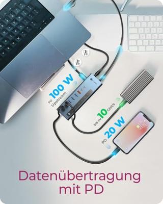 ICY BOX ib-hub1743-cpd 9-in-1 hub dockingstation (blauw)