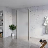 Fortifura Galeria Vrijstaande Inloopdouche - 90x200cm - Glas mat - antikalk - 8mm veiligheidsglas - 2 zijwanden 30cm - wandsteunen en hoekprofielen - Geborsteld Gunmetal PVD SW927771 2x/SW797929/SW797931 2x/SW798732 2x - thumbnail