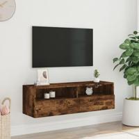 Tv-wandmeubel 100x30x30 cm bewerkt hout gerookt eikenkleurig - thumbnail
