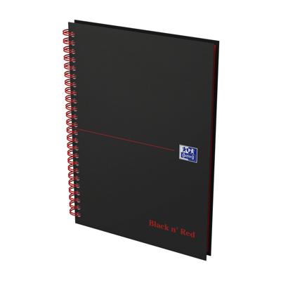 Spiraalblok Oxford Black n&apos; Red A5 lijn 140 pagina&apos;s 80gr | 5 stuks