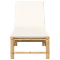 Ligstoel met kussens 55x199x30 cm bamboe - thumbnail