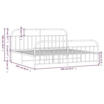 Bedframe met hoofd- en voeteneinde metaal zwart 200x200 cm - thumbnail