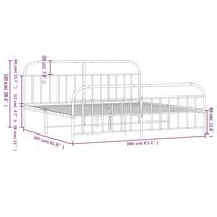 Bedframe met hoofd- en voeteneinde metaal zwart 200x200 cm - thumbnail
