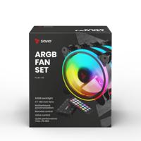 SAVIO FAN-01 4-pack 120mm ARGB-ventilator met controller en afstandsbediening - thumbnail