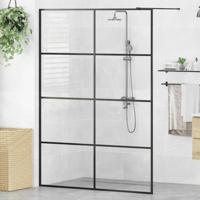 Inloopdouchewand 140x195 cm ESG-glas transparant en zwart - thumbnail