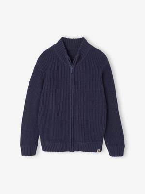 Vestje met opstaande kraag en lange mouwen voor jongens marineblauw