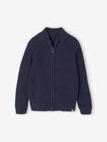 Vestje met opstaande kraag en lange mouwen voor jongens marineblauw - thumbnail