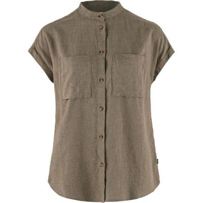 Fjallraven Övik Hemp SS Shirt Dames Suede Brown M