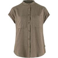 Fjallraven Övik Hemp SS Shirt Dames Suede Brown M - thumbnail