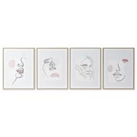 Schilderij DKD Home Decor Gezicht Scandinavisch 45 x 2,5 x 60 cm (4 Stuks) - thumbnail