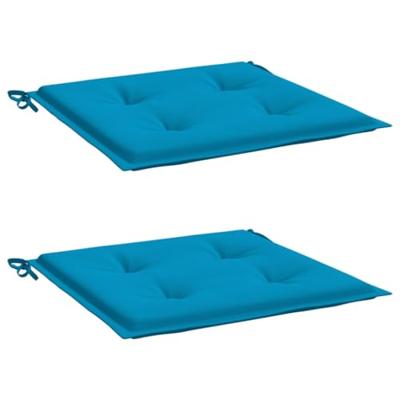 VidaXL Tuinstoelkussens 2 st 50x50x3 cm stof blauw - thumbnail