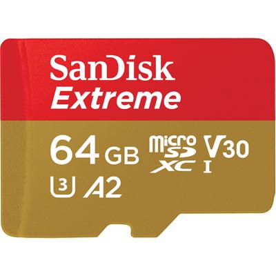 SanDisk Extreme MicroSDXC 64GB SD Adapter Action