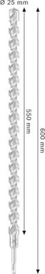 Bosch Accessoires PRO SDS plus-5X Hamerboor | 25 x 550 x 600 mm - 2608707240 - thumbnail