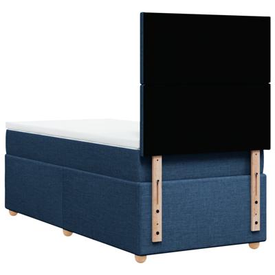 Boxspring met matras stof blauw 100x200 cm - thumbnail