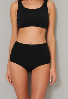 2-Pack Taille dames slip 95/5 Organic - Hoge biologisch katoenen dames onderbroeken - Maxi ondergoed