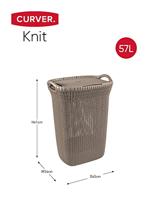 Curver Knit wasbox 57 liter bruin - thumbnail