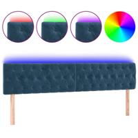 Hoofdbord LED 200x7x78/88 cm fluweel donkerblauw - thumbnail