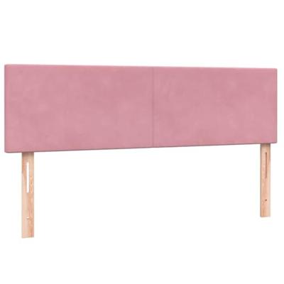 Boxspring met matras fluweel roze 140x220 cm