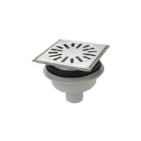 Renovatievloerput Aquaberg Met 1 Aansluiting 15x8.5 cm Reukslot 5 cm Kunststof RVS - thumbnail