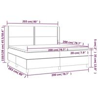 Boxspring met matras en LED stof donkerbruin 200x200 cm - thumbnail