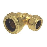 Bonfix knelkoppeling - Verloopknie - 28mm x 22mm - Messing - thumbnail