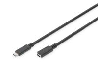 Digitus AK-300210-015-S USB-kabel USB 2.0 USB-C bus, USB-C stekker 1.50 m Zwart Flexibel, Folie afscherming, Afscherming gevlochten - thumbnail
