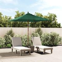 VidaXL Parasol met houten paal 198x198x231 cm groen - thumbnail