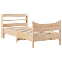 Bedframe met hoofdbord massief grenenhout 120x190 cm - thumbnail