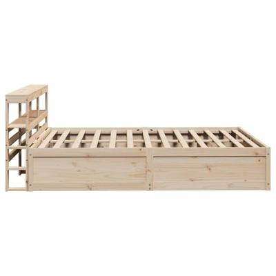 Bedframe met hoofdbord massief grenenhout 140x190 cm - thumbnail