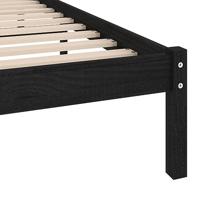 Bedframe massief hout zwart 75x190 cm - thumbnail