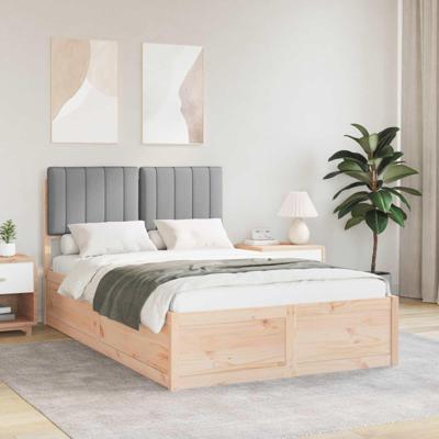 Bedframe met Gevoerd Hoofdgedeelte Lichtgrijs 120 x 200 cm