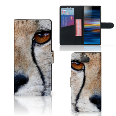 Sony Xperia 10 Plus Telefoonhoesje met Pasjes Cheetah Sony Xperia 10 Plus Telefoonhoesje met Pasjes Cheetah