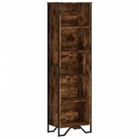 Boekenkast 80x31x169 cm bewerkt hout gerookt eikenkleurig - thumbnail