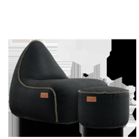 Canvas Lounge Chair & Pouf - thumbnail
