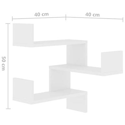 Hoekwandschap 40x40x50 cm bewerkt hout wit Hoekwandschap 40x40x50 cm bewerkt hout wit