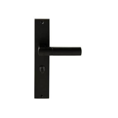 Hardbrass Deurkruk Rhodos op rechthoekig langschild WC63/8mm - zwart