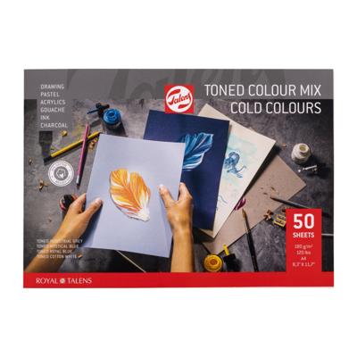 Talens gekleurd tekenpapier, 180 g, ft 21 x 29,7 cm, A4, geassorteerde koude kleuren, blok van 50 vel Talens gekleurd tekenpapier, 180 g, ft 21 x 29,7 cm, A4, geassorteerde koude kleuren, blok van 50 vel