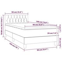 Boxspring met matras stof crèmekleurig 90x190 cm - thumbnail
