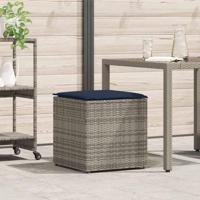 Kussenbox met opslag Grijs 50 x 50 x 50 cm poly rattan - thumbnail