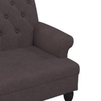 Bankje met rugleuning 120x62x75,5 cm stof donkerbruin - thumbnail