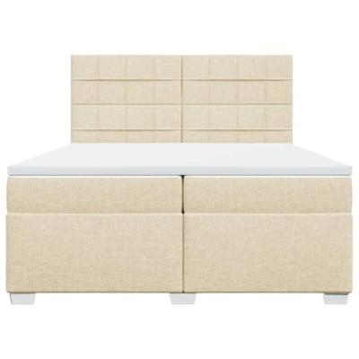 Boxspring met matras stof crèmekleurig 200x200 cm