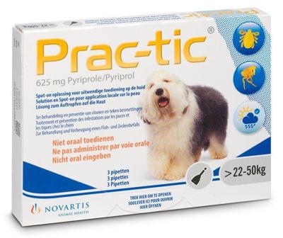 Prac-Tic Teken en vlooien druppels 22 tot 50 kg