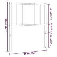 Hoofdbord metaal wit 80 cm - thumbnail