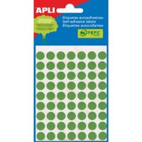 Apli ronde etiketten in etui diameter 8 mm, groen, 288 stuks, 96 per blad (2047) - thumbnail