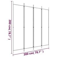 Kamerscherm met 4 panelen 200x200 cm stof bruin - thumbnail