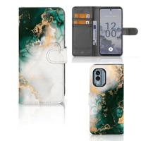 Bookcase voor Nokia X30 Marmer Groen - thumbnail