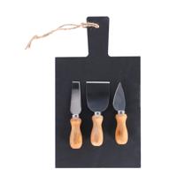 Excellent Houseware Leistenen Kaasplank met 3 Kaasmesjes - thumbnail