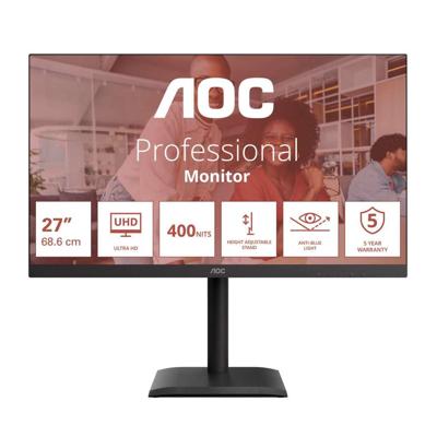 AOC E4 U27E4CV computer monitor 68,6 cm (27") 3840 x 2160 Pixels 4K Ultra HD LED Zwart