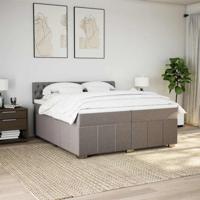Boxspring met matras stof taupe 200x200 cm - thumbnail